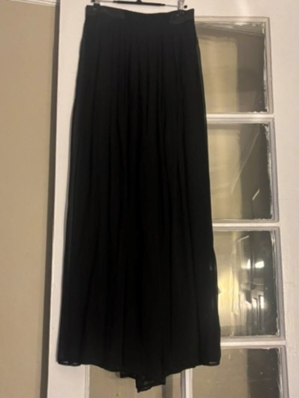 Rag & Bone Silk Palazzo Pant w/Leather trim